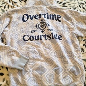 Overtime Courtside Graphic Hoodie - Blue on Light Gray